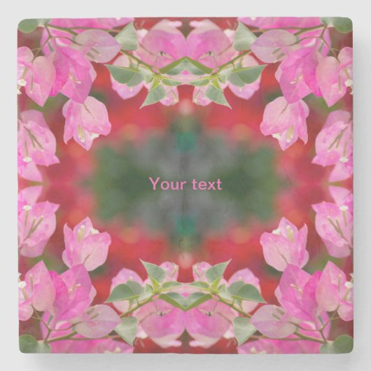 ピンクボガンビレアの花   ストーンコースター (正面)