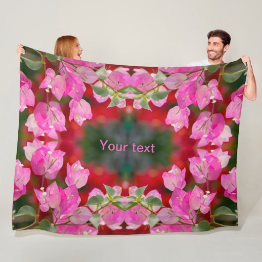 ピンクボガンビレアの花 フリースブランケット (インサイチュ)