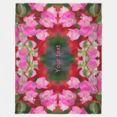 ピンクボガンビレアの花 フリースブランケット (正面)