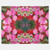 ピンクボガンビレアの花 フリースブランケット (正面(横))