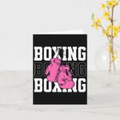 ピンクボクシング手袋 カード (黄色い花)