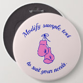 ピンクボクシング手袋 缶バッジ (正面&裏面)