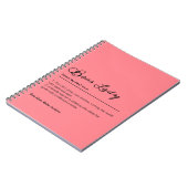 ピンクボスレディ定義名前をカスタムするギフト ノートブック (左側)