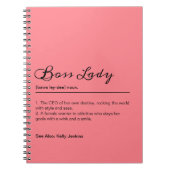 ピンクボスレディ定義名前をカスタムするギフト ノートブック (正面)