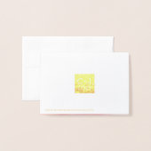 ピンクボタニカルウォーター結婚カラーズサンキュー 箔カード (裏面封筒付き)