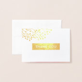 ピンクボタニカルウォーター結婚カラーズサンキュー 箔カード (封筒付き正面)