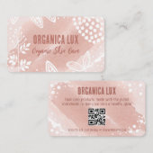 ピンクボタニカルスキン気に名刺 名刺 (正面/裏面)