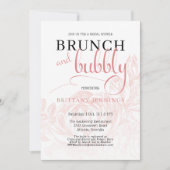 ピンクボタニカルブランチ&バブリーブライダルシャワー 招待状 (正面)