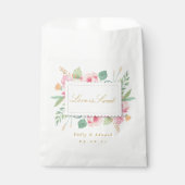 ピンクボタニカルラブ スイート ウェディング ブライダルシャワー フェイバーバッグ (正面)