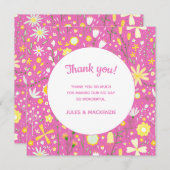 ピンクボタニカルワイルドフラワーありがとう (正面/裏面)