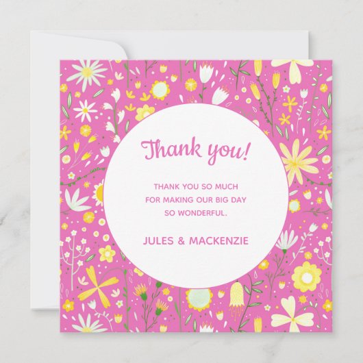 ピンクボタニカルワイルドフラワーありがとう (正面)