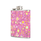 ピンクボタニカルワイルドフラワーフローラ フラスク (左)