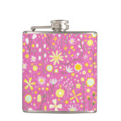 ピンクボタニカルワイルドフラワーフローラ フラスク (正面)