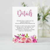 ピンクボタニカル結婚フローラ詳細情報 エンクロージャーカード (スタンド正面)