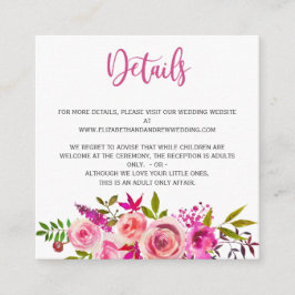 ピンクボタニカル結婚フローラ詳細情報 エンクロージャーカード