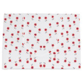 ピンクボタニパターンヴィンテージフローラユニークデザイン ラージペーパーバッグ (正面)