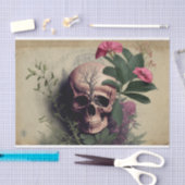 ピンクボタニーとスカルフローラの分離ヴィンテージ 薄葉紙 (クラフト)