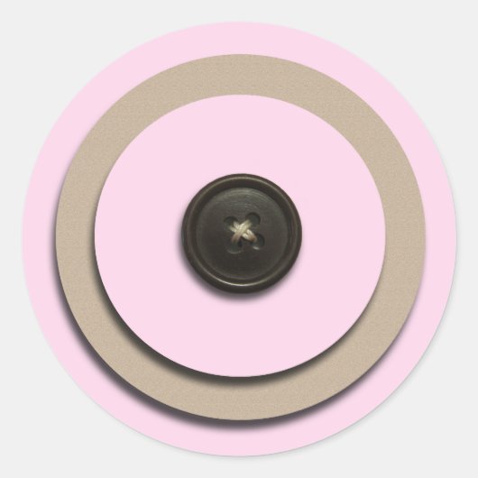ピンクボタンとブラケットの封筒用シール ラウンドシール (正面)