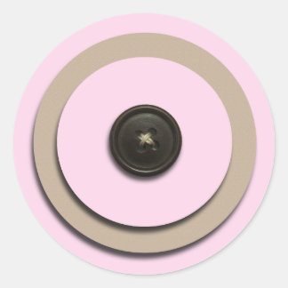 ピンクボタンとブラケットの封筒用シール ラウンドシール