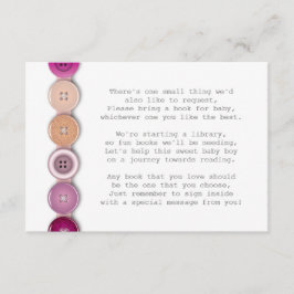 ピンクボタンのベビーシャワーの挿入物カード エンクロージャーカード