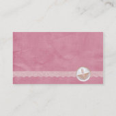 ピンクボタン及びレースの名刺 名刺 (裏面)