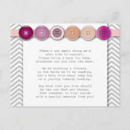 ピンクボタン挿入カード ポストカード