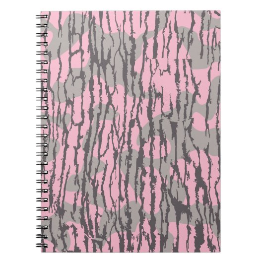 ピンクボットムランド迷彩柄ガールズボットムランド迷彩柄ピンク ノートブック (正面)