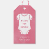 ピンクボディスーツ赤ちゃんシャワー好意ギフトラベル ギフトタグ (正面)