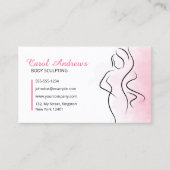 ピンクボディースカルプティング ビューティーマッサージ ボディーコンタリング 名刺 (正面)