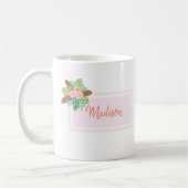 ピンクボパーソナライズされたホフローラ コーヒーマグカップ (左)