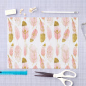 ピンクボヘミアの金箔の羽 薄葉紙 (クラフト)