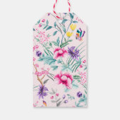 ピンクボヘミアンシックフローラ&蝶ギフトラベル ギフトタグ (裏面)