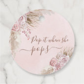 ピンクボヘミアンフローラポップ・アートのパンパスイットポップ フェイバータグ (裏面)