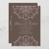 ピンクボヘミアンマンダラアートボホ結婚式招待状 招待状 (正面/裏面)