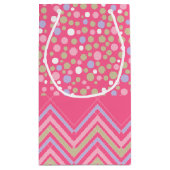 ピンクボヘミアン象とシェブロン赤ちゃんシャワー スモールペーパーバッグ (裏面)