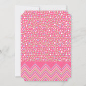 ピンクボヘミアン象とシェブロン赤ちゃんシャワー 招待状 (裏面)
