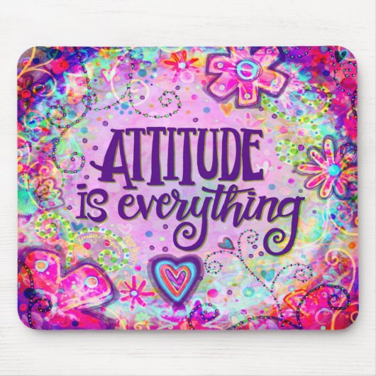 ピンクボホの態度は全て引用文インスピレーション マウスパッド (正面)