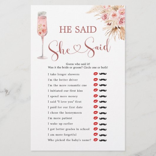 ピンクボホの花びらとプロセッコ彼は彼女が言った (正面)