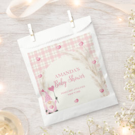 ピンクボホアーチギンガムスウィートベビーシャワー フェイバーバッグ