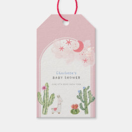 ピンクボホアーチサボテンおもちゃガールベビーシャワー ギフトタグ