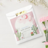 ピンクボホアーチサボテンおもちゃガールベビーシャワー フェイバーバッグ (封をした状態)