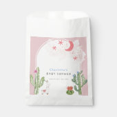 ピンクボホアーチサボテンおもちゃガールベビーシャワー フェイバーバッグ (正面)