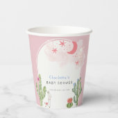 ピンクボホアーチサボテンおもちゃガールベビーシャワー 紙コップ (裏面)