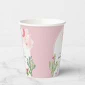 ピンクボホアーチサボテンおもちゃガールベビーシャワー 紙コップ (左)