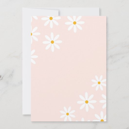 ピンクボホアーチデイジーオネダーフルファースト誕生日 招待状 (裏面)