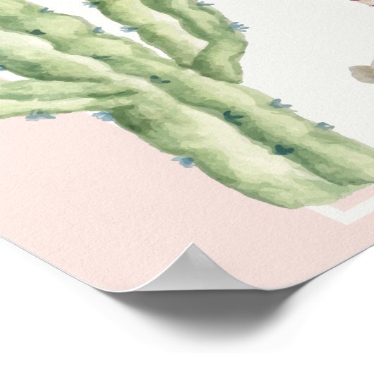 ピンクボホアーチトイレガールウェルカムベビーシャワー ポスター (角)