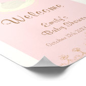 ピンクボホアーチプリンセススワンベビーシャワーウェルカム ポスター (角)