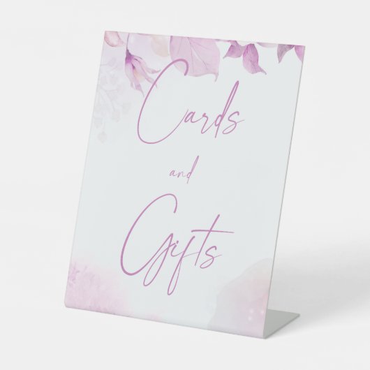 ピンクボホウェディングカード&ギフトペデスタルサイン 台座サイン (正面)