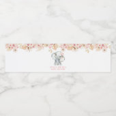 ピンクボホエレファントガールベビーシャワーウォーターボトル ペットボトルラベル (シングルラベル)