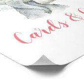 ピンクボホエレファントガールベビーシャワーカード&ギフト ポスター (角)